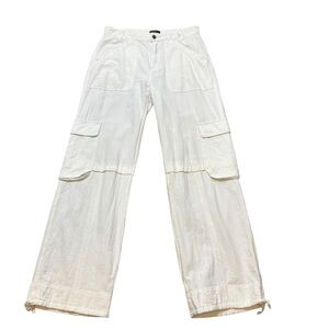 Ladies Supplies Brand White Cargo Pants 100% Cotton Size 8/29 High Rise